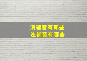 清辅音有哪些 浊辅音有哪些